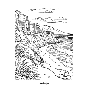 Nature Landscape Sea and Coasts Spain Coloring Page