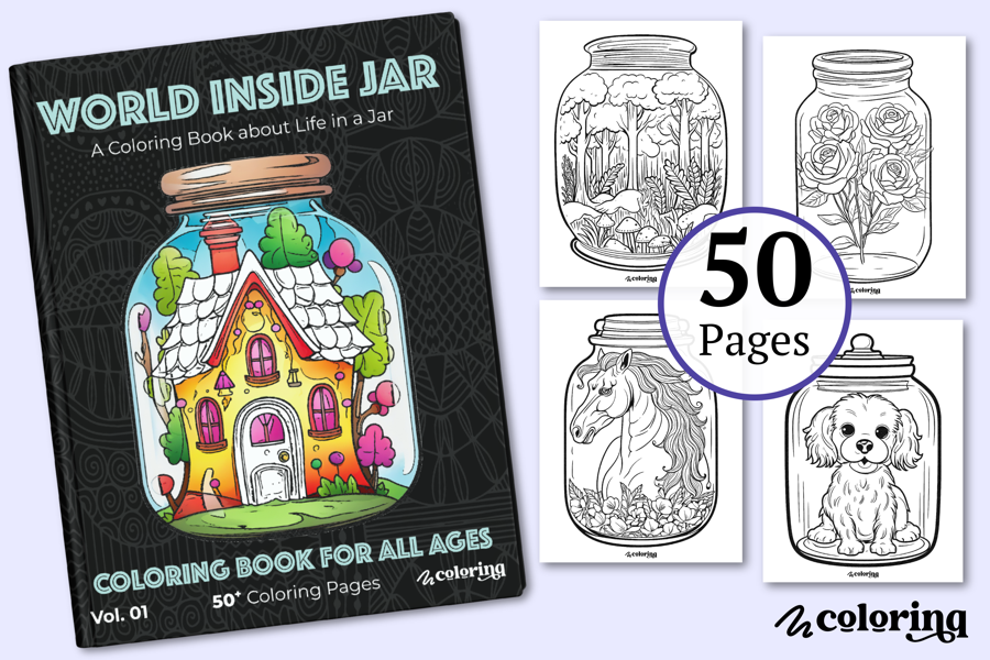 World Inside Jar Coloring Book