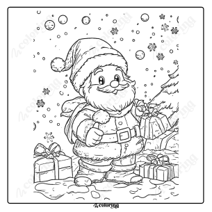 Santa Claus Cute Christmas Coloring Page