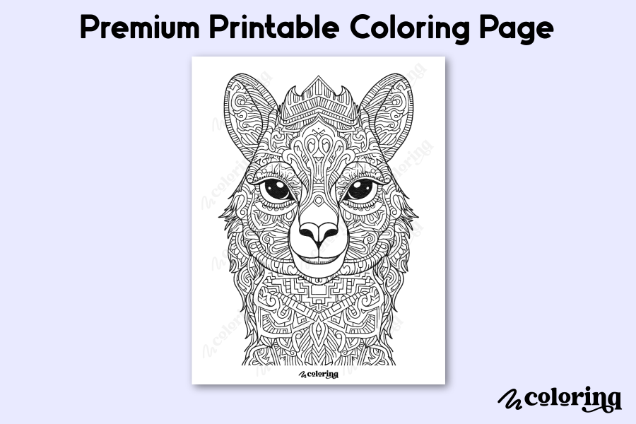 Mandala Lama Coloring Page
